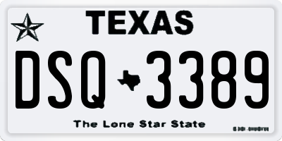 TX license plate DSQ3389