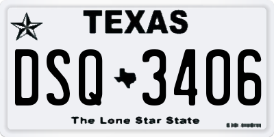 TX license plate DSQ3406