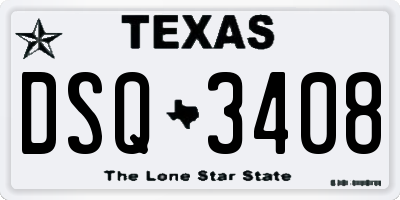 TX license plate DSQ3408
