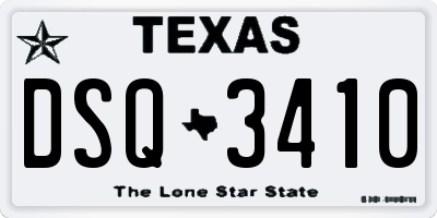 TX license plate DSQ3410