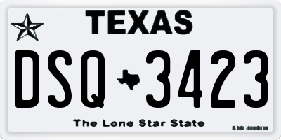 TX license plate DSQ3423