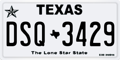 TX license plate DSQ3429