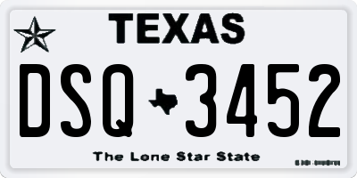 TX license plate DSQ3452