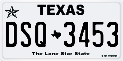 TX license plate DSQ3453