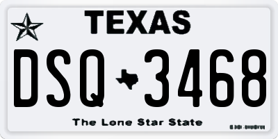 TX license plate DSQ3468