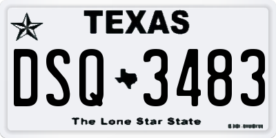 TX license plate DSQ3483