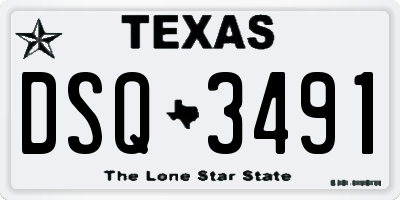 TX license plate DSQ3491