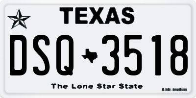 TX license plate DSQ3518
