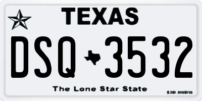 TX license plate DSQ3532