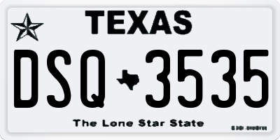 TX license plate DSQ3535