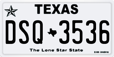 TX license plate DSQ3536