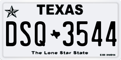 TX license plate DSQ3544