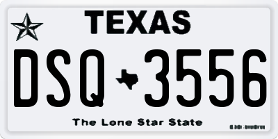 TX license plate DSQ3556