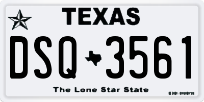 TX license plate DSQ3561