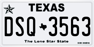 TX license plate DSQ3563