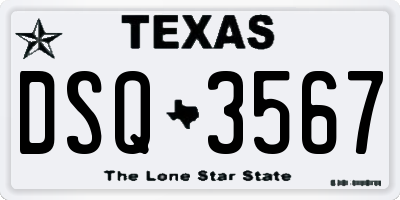 TX license plate DSQ3567