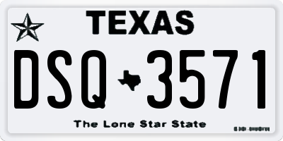 TX license plate DSQ3571