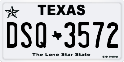 TX license plate DSQ3572