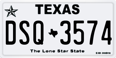 TX license plate DSQ3574