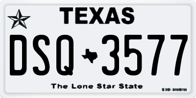 TX license plate DSQ3577