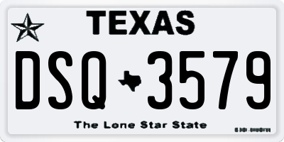 TX license plate DSQ3579