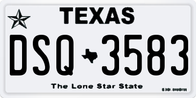 TX license plate DSQ3583