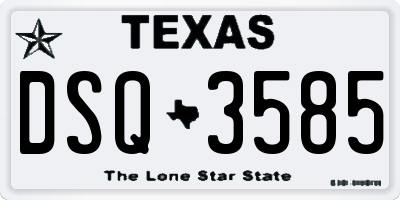TX license plate DSQ3585