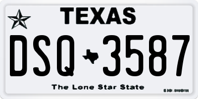 TX license plate DSQ3587