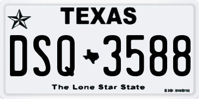 TX license plate DSQ3588