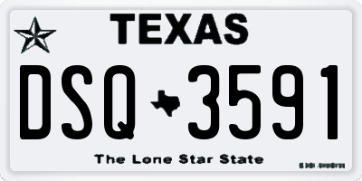 TX license plate DSQ3591
