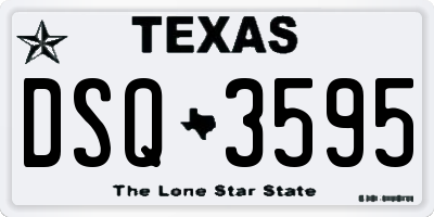TX license plate DSQ3595
