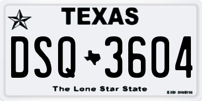 TX license plate DSQ3604
