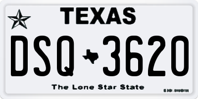 TX license plate DSQ3620