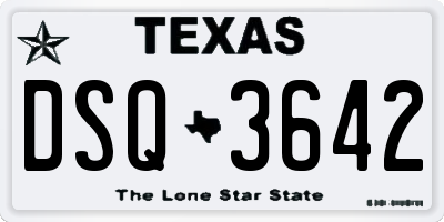 TX license plate DSQ3642