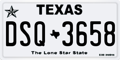 TX license plate DSQ3658