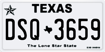 TX license plate DSQ3659