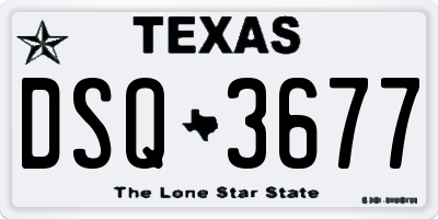 TX license plate DSQ3677
