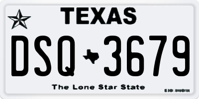 TX license plate DSQ3679
