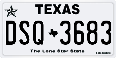 TX license plate DSQ3683