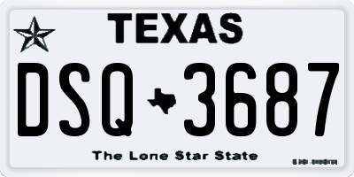 TX license plate DSQ3687
