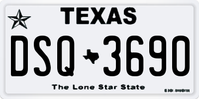TX license plate DSQ3690