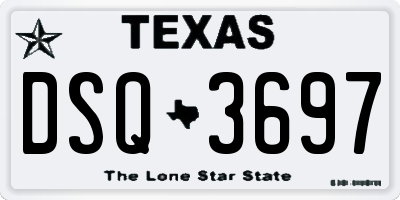 TX license plate DSQ3697
