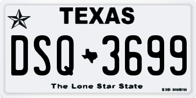 TX license plate DSQ3699