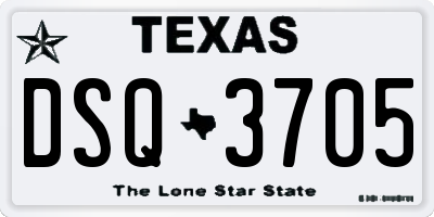 TX license plate DSQ3705