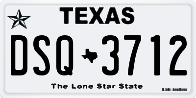 TX license plate DSQ3712