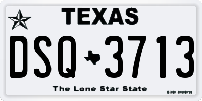TX license plate DSQ3713
