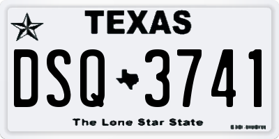 TX license plate DSQ3741