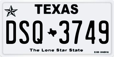 TX license plate DSQ3749