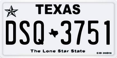 TX license plate DSQ3751
