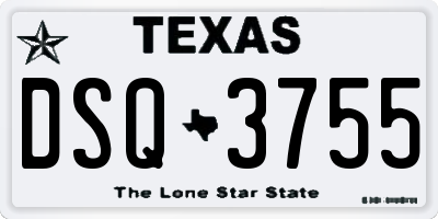 TX license plate DSQ3755